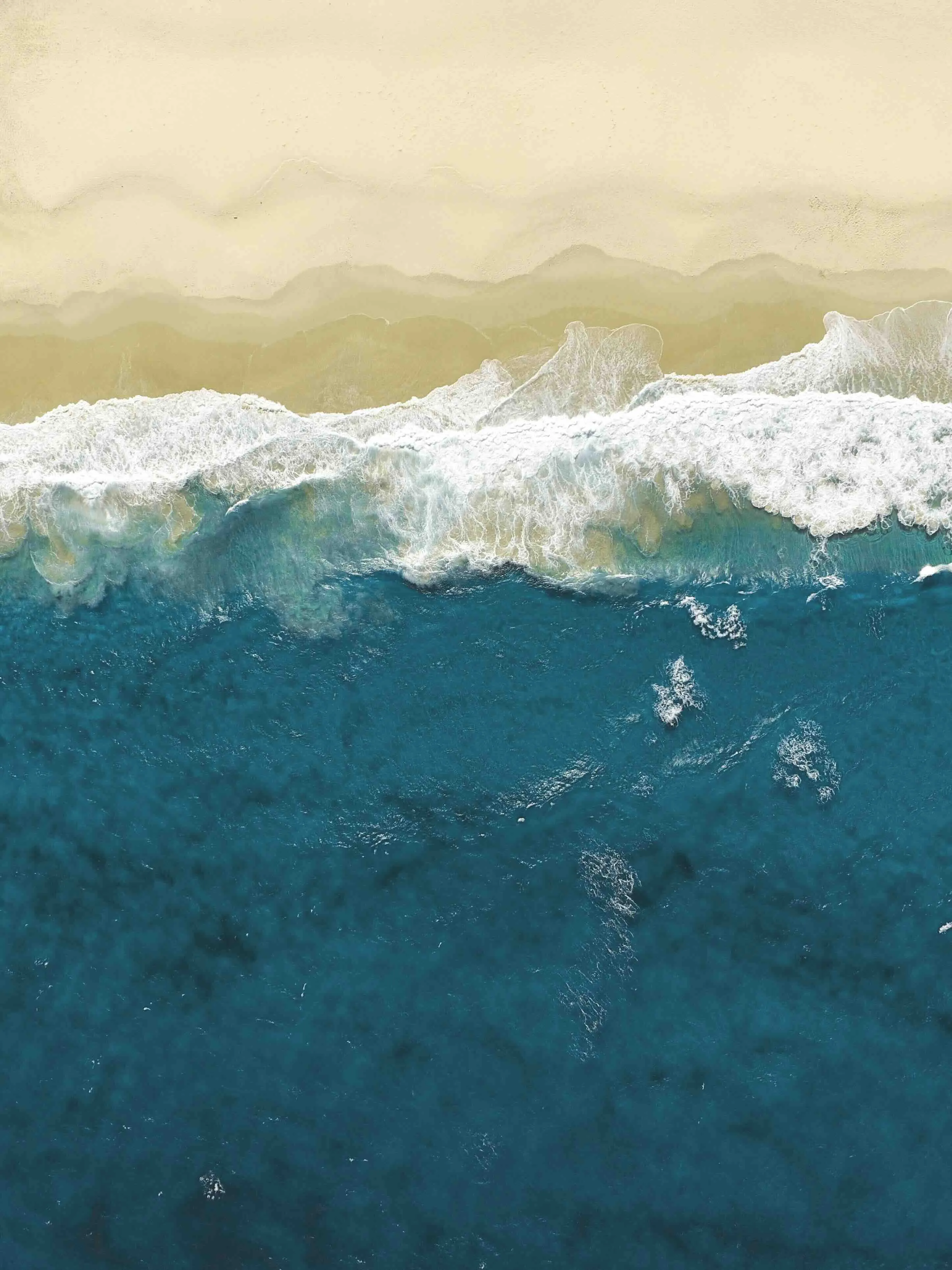 Overhead view of a beach