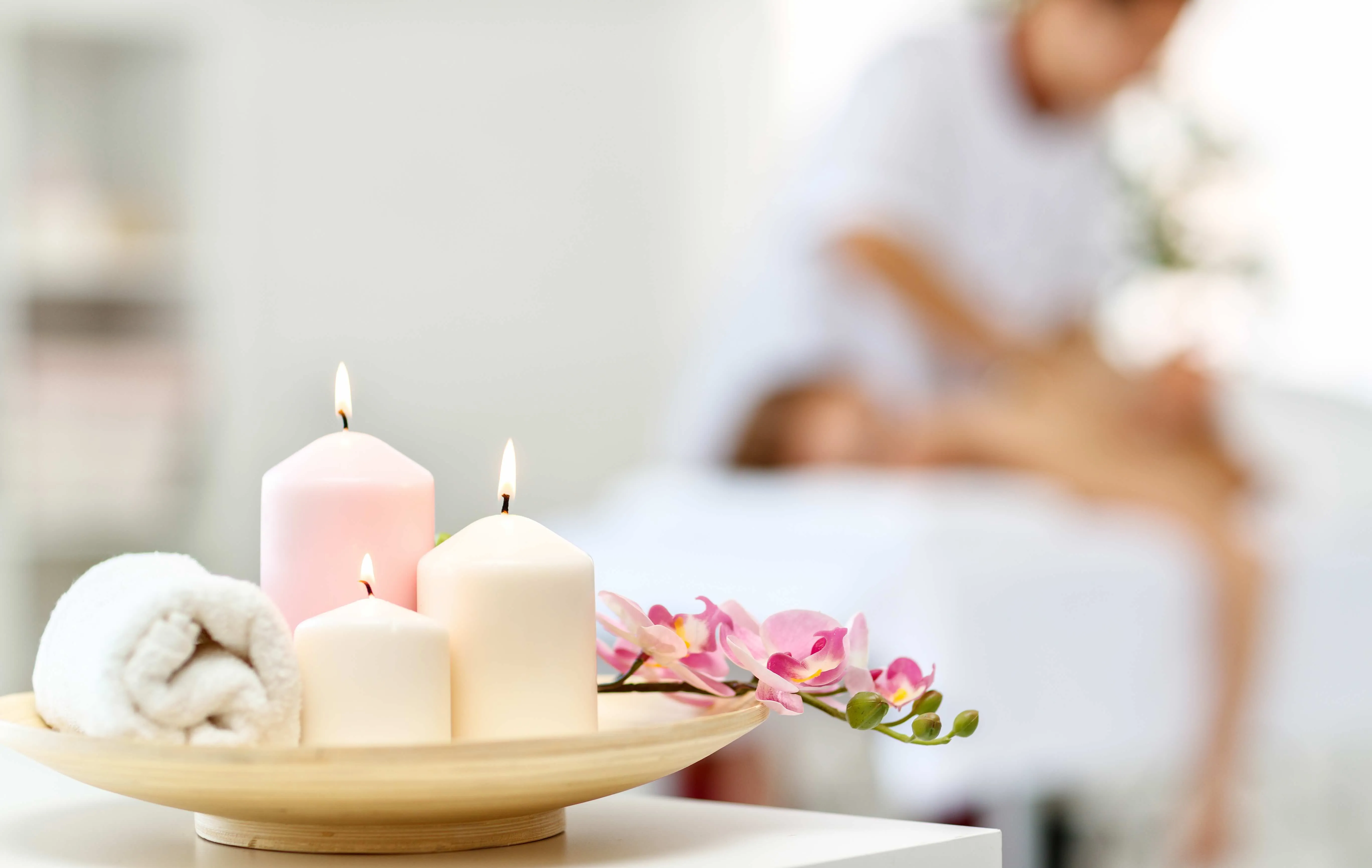 Candles in a massage room